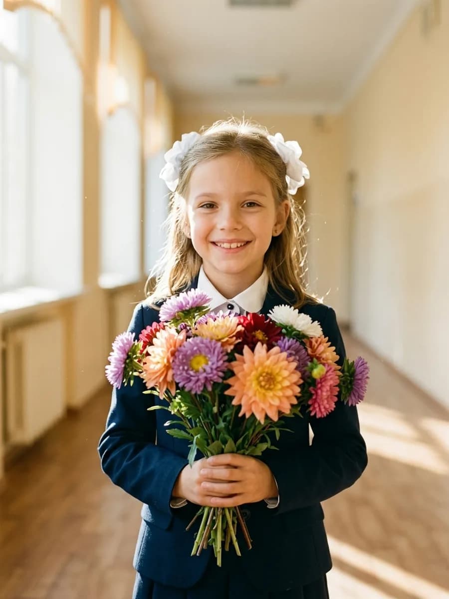 1 сентября с букетом