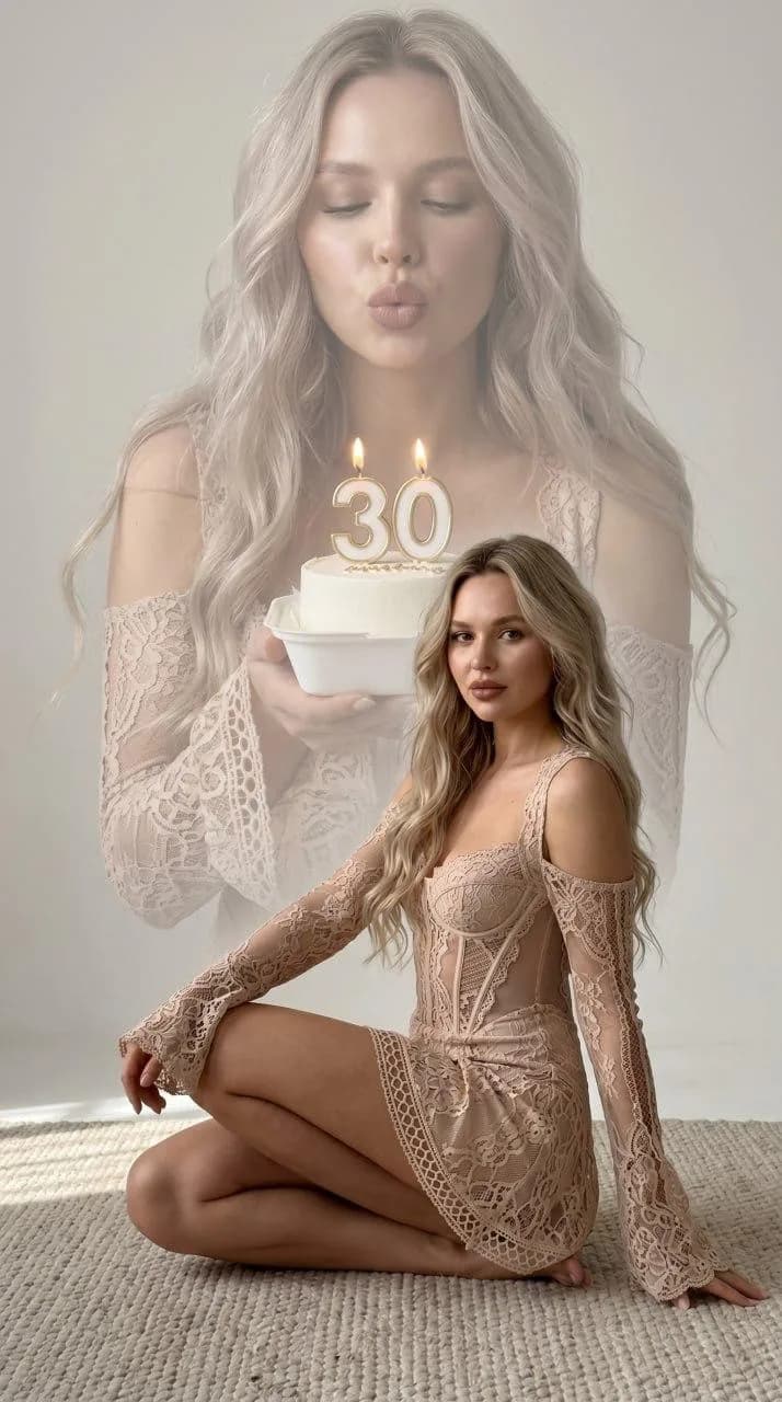 Юбилей 30 в ажурном платье