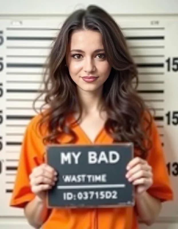 Игривый мугшот «MY BAD»