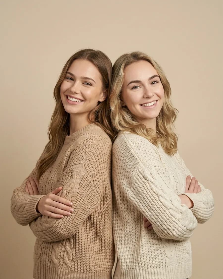 Подруги: спина к спине