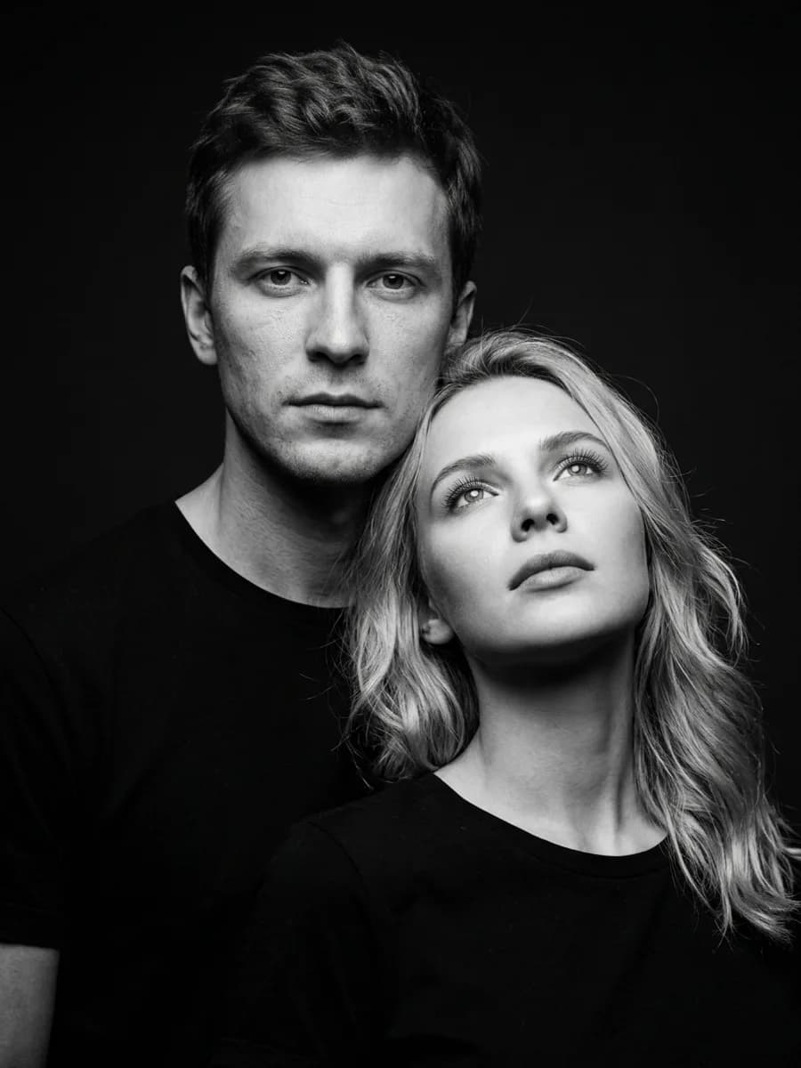 Студийный дуэт ч/б — пример 1