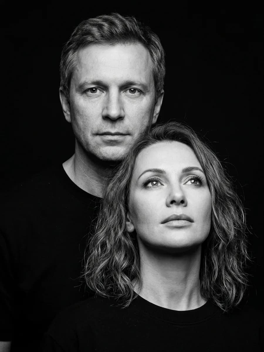 Студийный дуэт ч/б — пример 3
