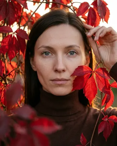 Сквозь алые листья