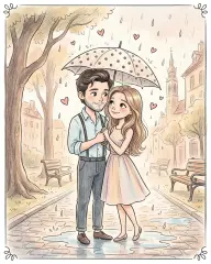 В стиле Love Is: Под зонтом в дождь, кадр 2