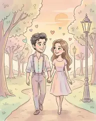 В стиле Love Is: Прогулка на закате, кадр 4