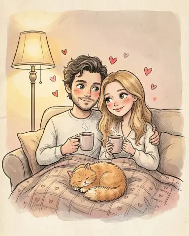 Вечер с котом на диване