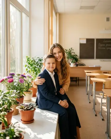 На подоконнике