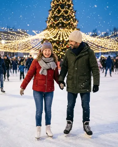 Каток в огнях