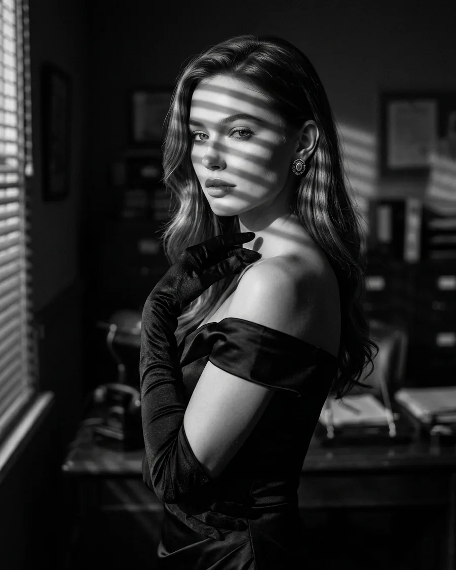 У окна с жалюзи