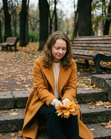 На каменных ступенях