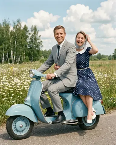 На мотороллере