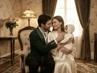 Семья в стиле 1920-х: Домашний lifestyle у окна, кадр 4