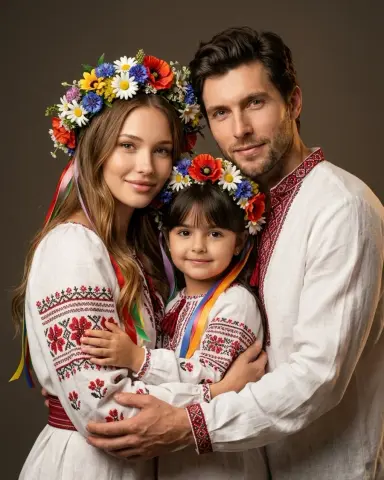 Студийный портрет в вышиванках