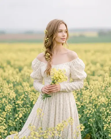 С букетом рапса