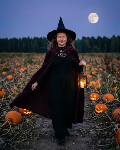 Тыквенное поле в сумерках