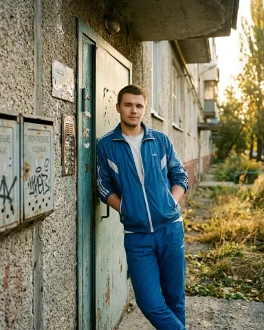 У подъезда панельки