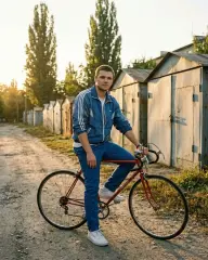 Во дворе на районе: С велосипедом у гаражей, кадр 4