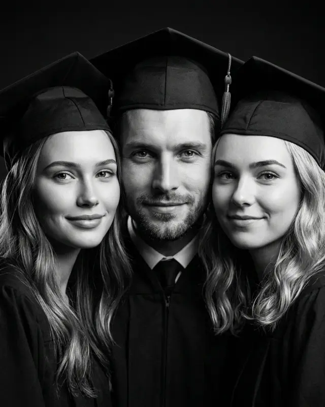 Встреча выпускников — пример кадра ИИ-фотосессии