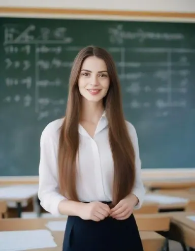 У школьной доски с формулами