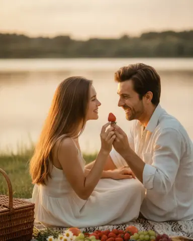 Угощают друг друга ягодами