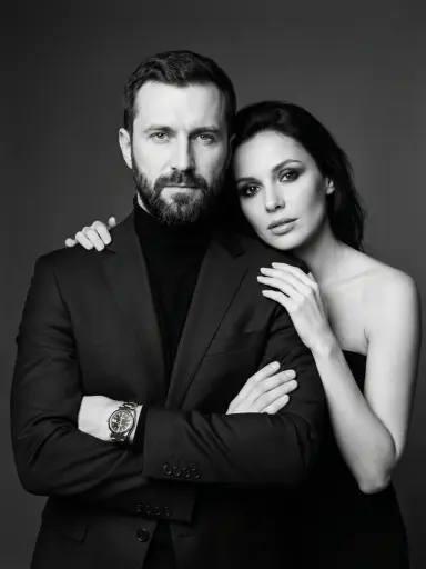 Дуэт в чёрно-белой студии — пример 2