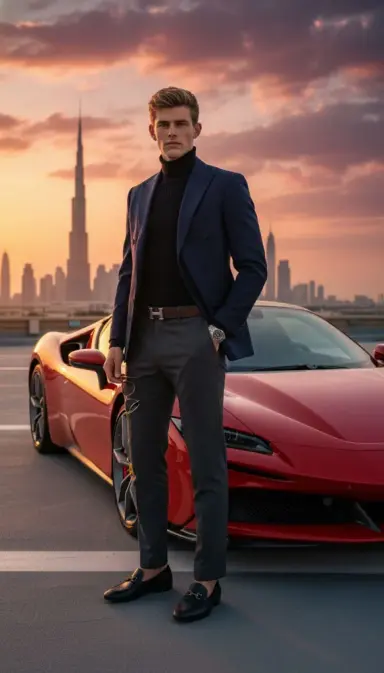 Ferrari на крыше в Дубае
