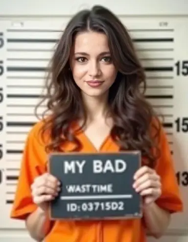 Игривый мугшот «MY BAD»