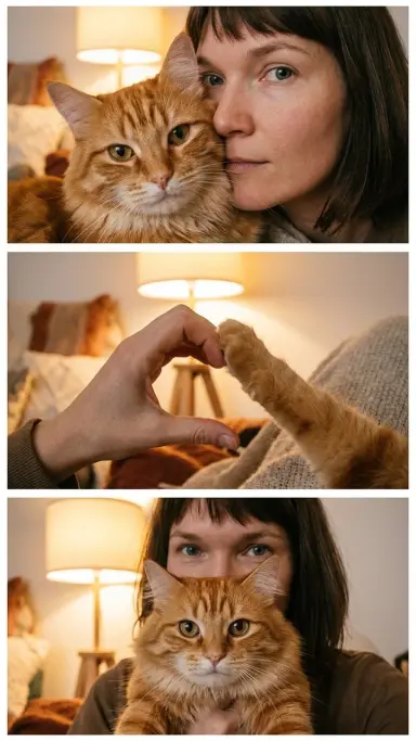 Коллаж 3-в-1 с котом