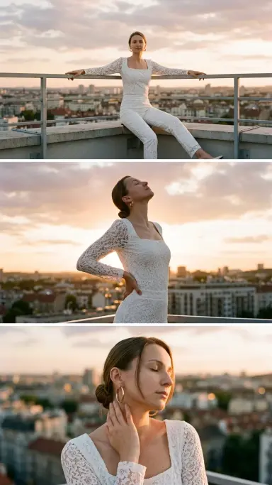 Коллаж: кружево на крыше