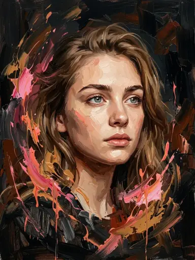 Масляный портрет мазками — пример 1