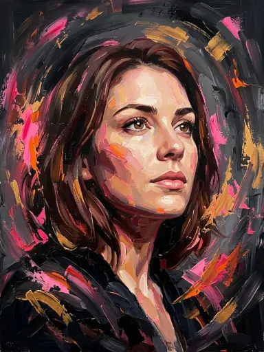 Масляный портрет мазками — пример 2