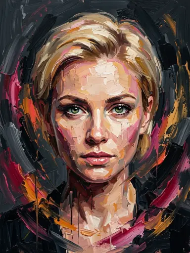 Масляный портрет мазками — пример 3