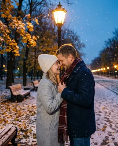 Пара под первым снегом