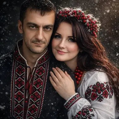Пара в славянских вышиванках