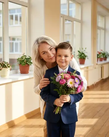 Первоклассник и бабушка
