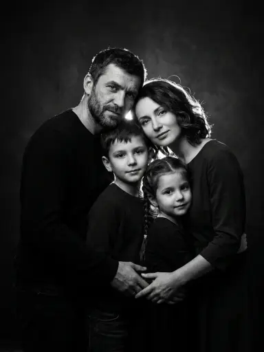 Семья в контровом свете — пример 1