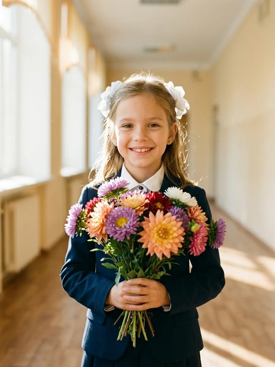 1 сентября с букетом