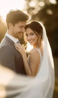 Свадебная love story: Свадьба при контровом солнце, кадр 4