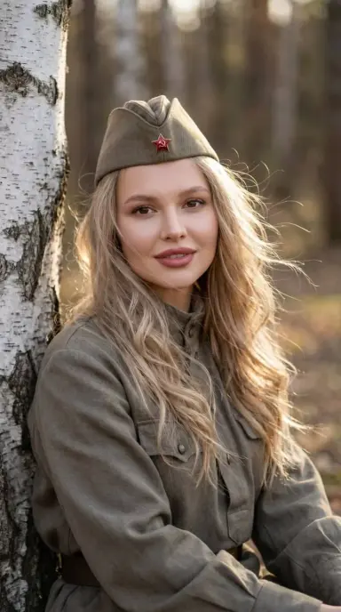 У берёз ко Дню Победы
