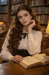 Викторианская дама: В библиотеке с книгой, кадр 4