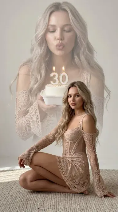 Юбилей 30 в ажурном платье